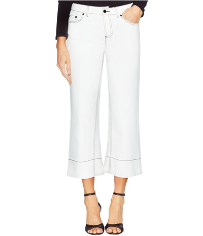 Vince Camuto Womens Contrast Stitched Wide Leg Jeans
