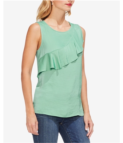 Vince Camuto Womens Ruffled Sleeveless Blouse Top