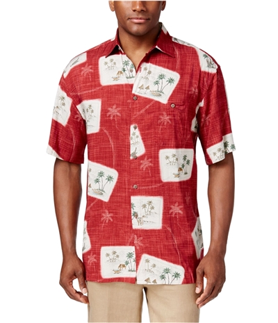 Campia Moda Mens Postcard Tropical Button Up Shirt