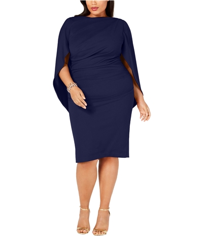 Betsy & Adam Womens Ruched Cocktail Dress