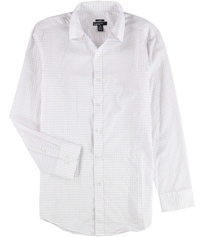 Bar Iii Mens Twill Gingham Button Up Dress Shirt