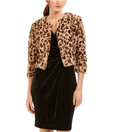 Calvin Klein Womens Faux Fur Shrug Sweater, TW2