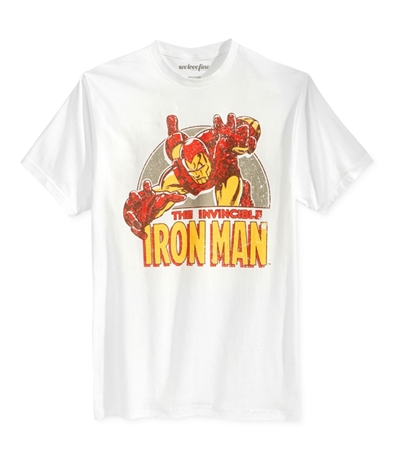 Mighty Fine Mens Iron Man Swoop Graphic T-Shirt