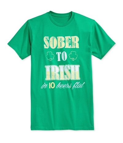 Mighty Fine Mens Sober To Irish Graphic T-Shirt
