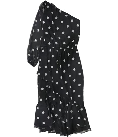Ralph Lauren Womens Polka Dot One Shoulder Dress, TW1