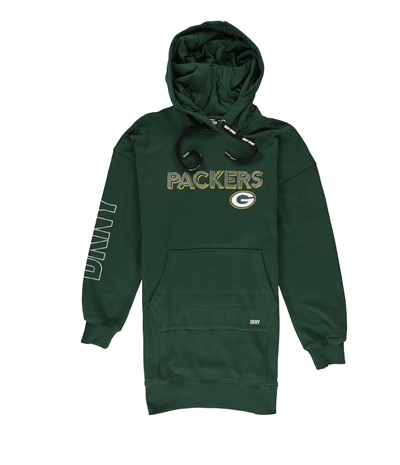 Dkny Womens Green Bay Packers Hoodie Dress