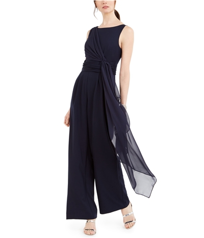 Eliza J Womens Chiffon-Drape Jumpsuit