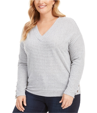 Belldini Womens Textured Stripe Pullover Sweater