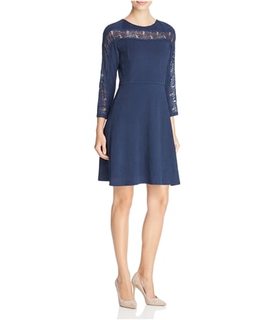 Finity Womens Lace Inset Shift Dress