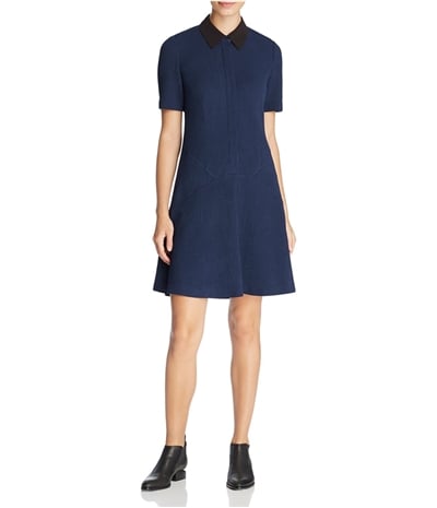 Finity Womens Contrast Collar A-Line Dress