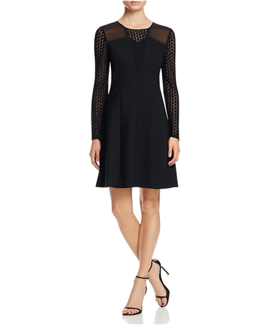 Finity Womens Lace Panel A-Line Dress