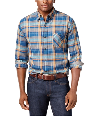 Weatherproof Mens Plaid Flannel Button Up Shirt, TW1