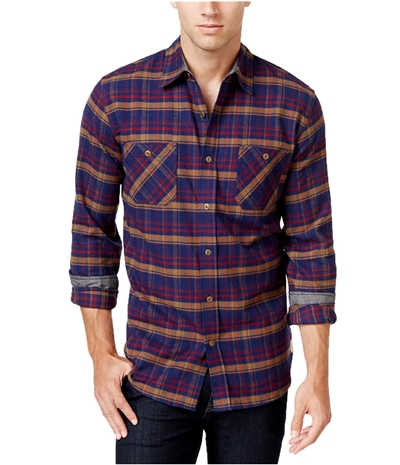 Weatherproof Mens Vintage Plaid Flannel Button Up Shirt