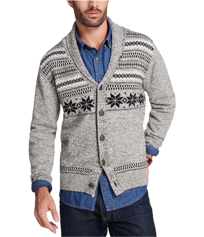 Weatherproof Mens Fair Isle Cardigan Sweater, TW1