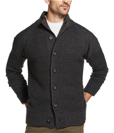 Weatherproof Mens Waffle-Stitch Cardigan Sweater