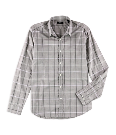Theory Mens Plaid Button Up Shirt, TW2