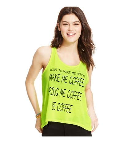 Pretty Rebellious Clothing Womens Coffee Neon Tank Top
