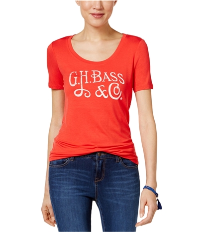 G.H. Bass & Co. Womens Solid Logo Graphic T-Shirt