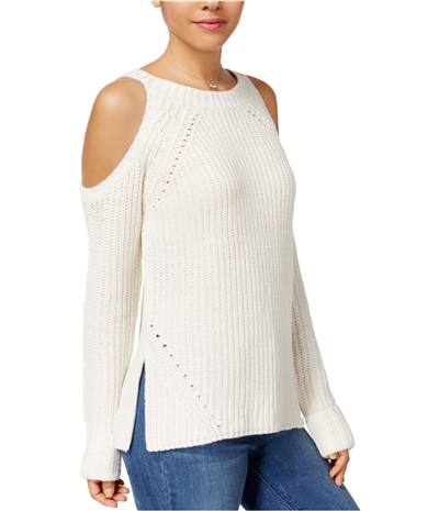 Hippie Rose Womens Cold Shoulder Pullover Sweater, TW1