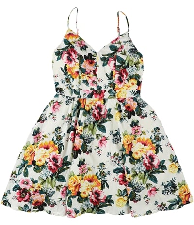 Emerald Sundae Womens Floral Fit & Flare Dress