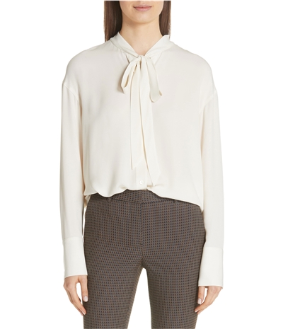Theory Womens Weekender Tie Neck Button Down Blouse