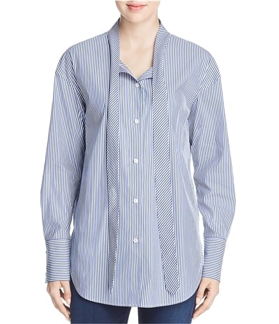 Theory Womens Tie-Neck Button Up Shirt