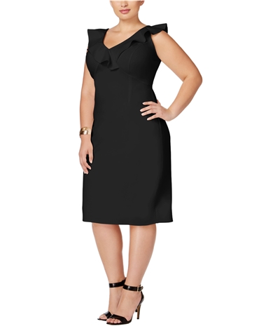 Love Squared Womens Ruffled Sheath Dress