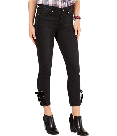 Tommy Hilfiger Womens Tribeca Lace-Up Cropped Jeans