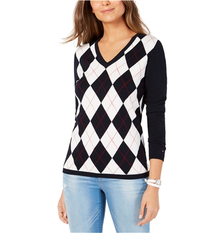 Tommy Hilfiger Womens Argyle Pullover Sweater, TW2