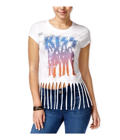 Hybrid Womens Kiss Fringe Graphic T-Shirt