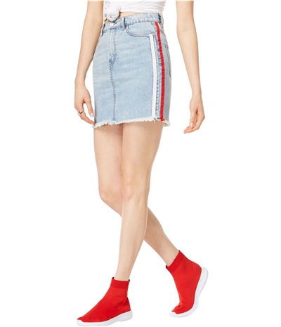 Kendall Kylie Womens Side Stripe Denim Skirt