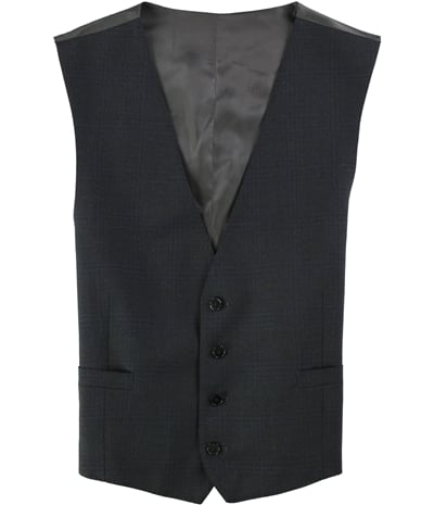Calvin Klein Mens Windowpane Four Button Vest, TW3