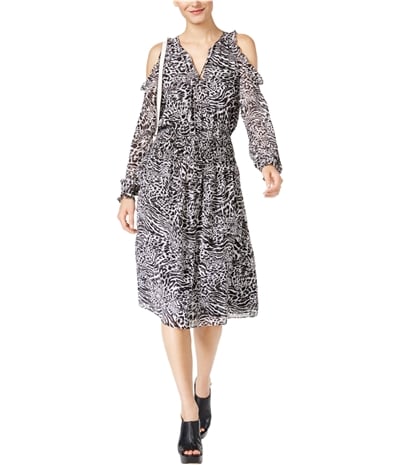 Michael Kors Womens Cat-Print A-Line Dress