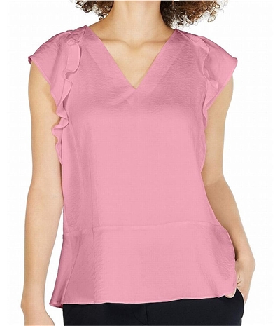 Michael Kors Womens Flutter-Sleeve Ruffled Blouse, TW3