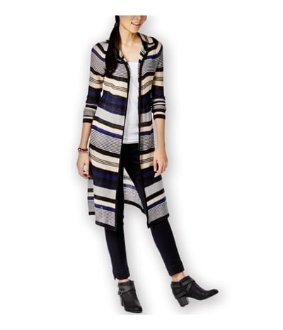 Planet Gold Womens Striped Hooded Cardigan Sweater