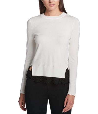 Dkny Womens Lace Trim Pullover Sweater