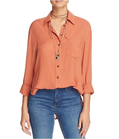 Free People Womens That's A Wrap Button Up Shirt