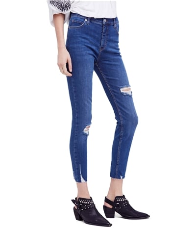 Free People Womens Distressed Regular Fit Jeans, TW1