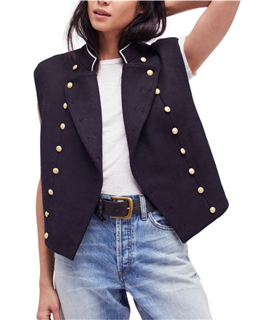 Free People Womens Embellished Outerwear Vest