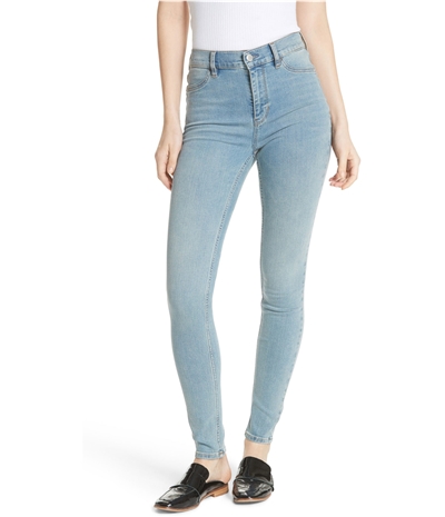 Free People Womens Denim Fitted Jeans