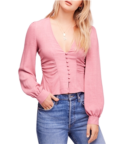 Free People Womens Maise Button Down Blouse