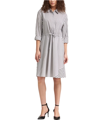 Dkny Womens Striped Shirt Dress