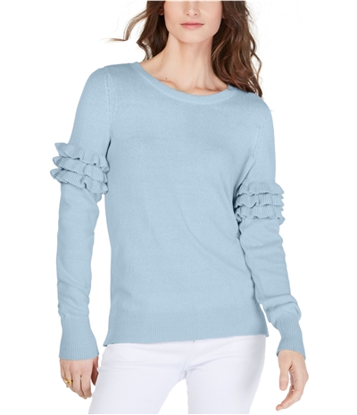 Michael Kors Womens Ruffle Sleeve Pullover Sweater, TW1