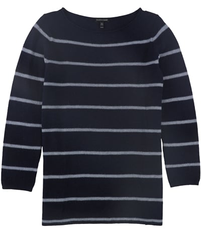 Eileen Fisher Womens Striped Boat Neck Pullover Sweater