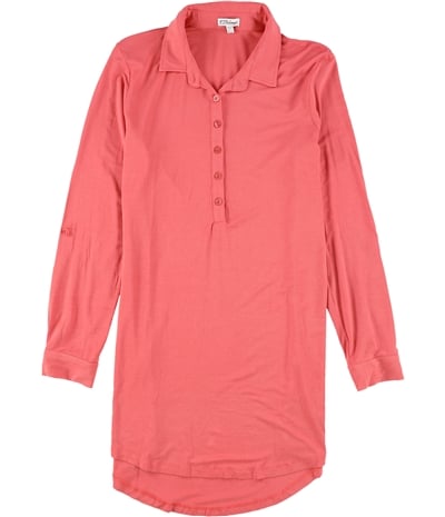 P.J. Salvage Womens Convertible-Sleeve Pajama Shirt Dress