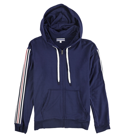 P.J. Salvage Womens Stripe Trim Hoodie Sweatshirt