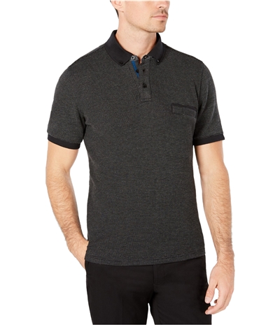 Ryan Seacrest Mens Textured Pique Rugby Polo Shirt