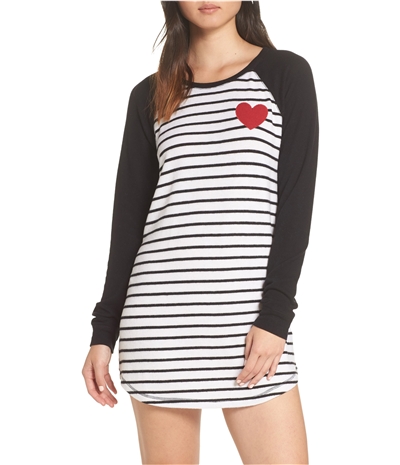 P.J. Salvage Womens Heart Patch Pajama Shirt Dress