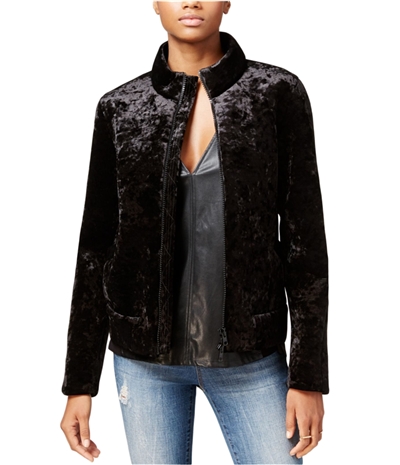 Rachel Roy Womens Velvet Bomber Jacket