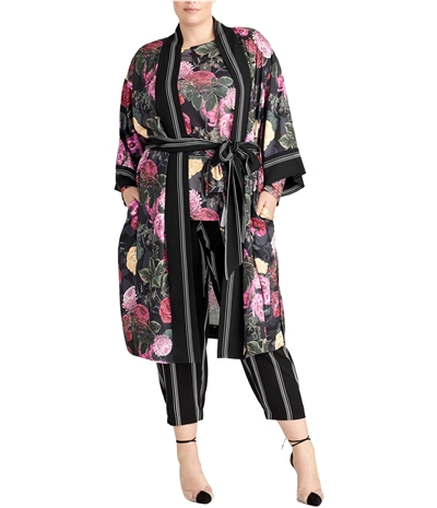 Rachel Roy Womens Floral Kimono Sweater, TW1